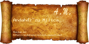 Andaházy Milica névjegykártya